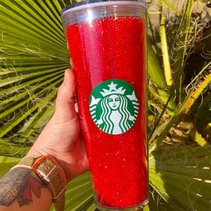 Red Swarvoski Crystal filled Starbucks Venti Tumbler cup